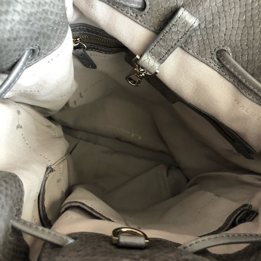 Grey Leather Backpack - image 3